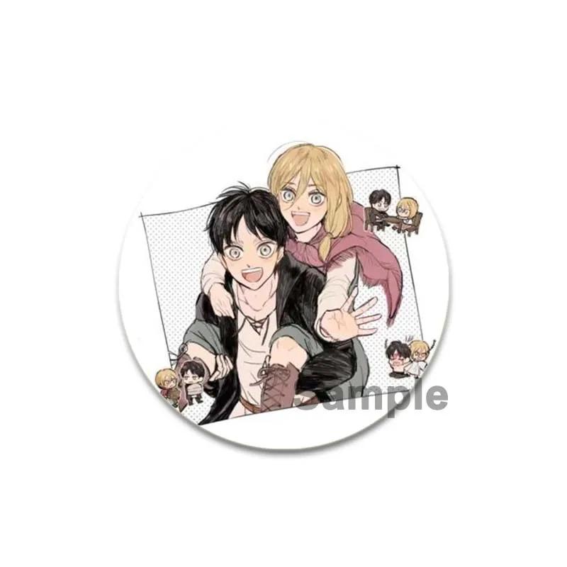 32/44/58 мм аниме Атака титанов Броши для ювелирных изделий Аксессуары Косплей Значок Мультфильм Подарочные рюкзаки Сумки Кнопки Значки Фанаты Коллекция