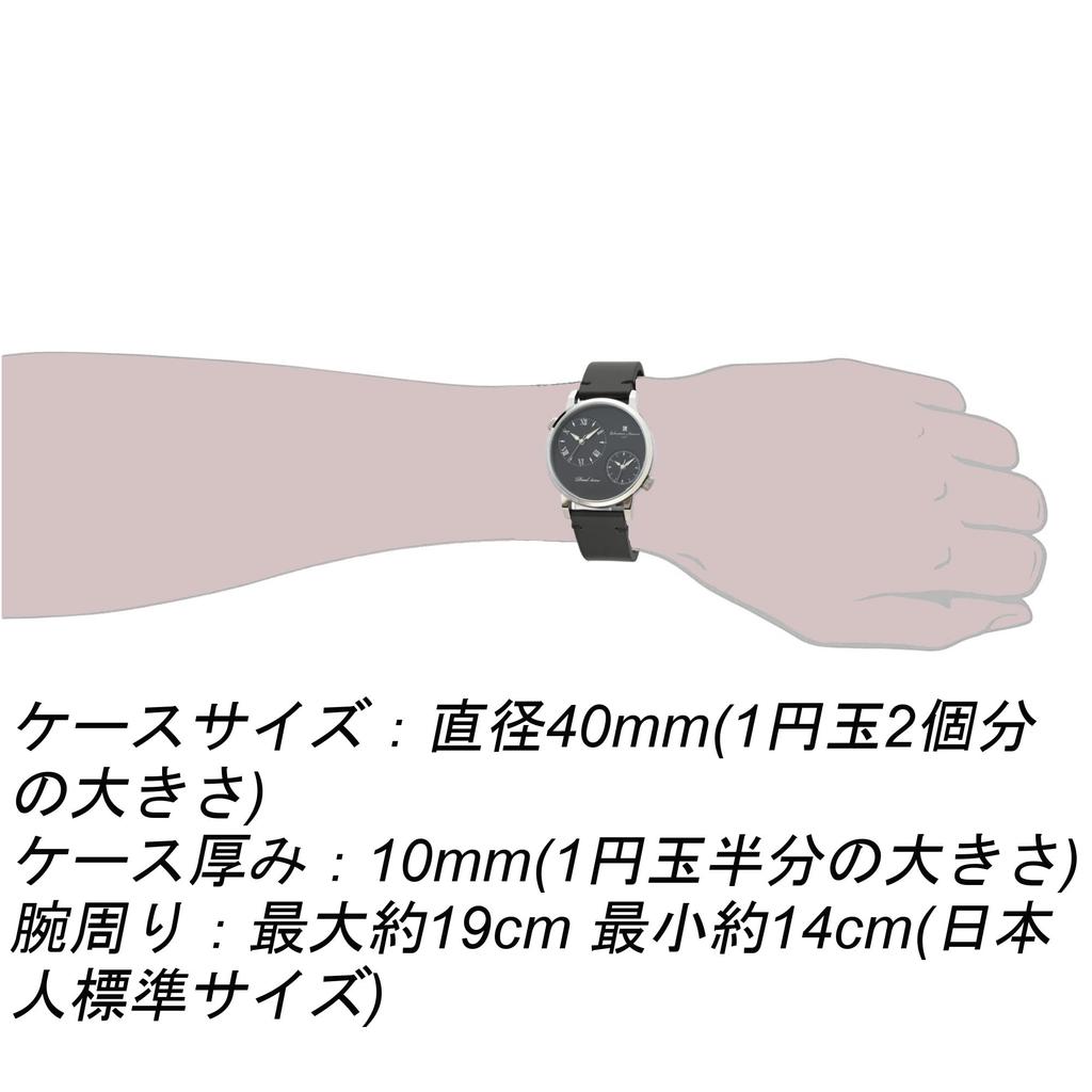 Salvatore Marra Men's and Women's Watch, Stainless Steel, Black and Silver, Analog Quartz Movement, Dual Time, Business, Casual, Leather Strap, SSBK