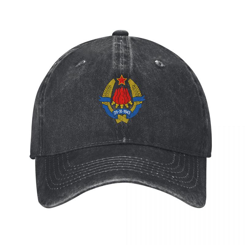 Mongolian Emblem Washed Canvas Baseball Cap with National Symbol Design for Unisex and Women Casual Outdoor Wear