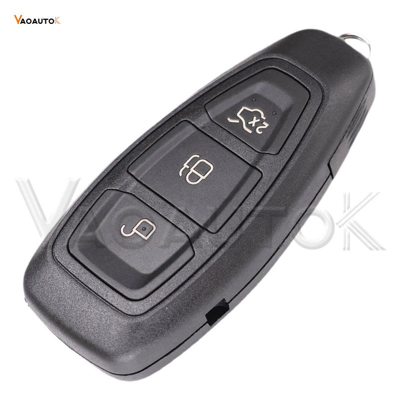 Умный дистанционный ключ для автомобиля Ford Focus Kuga Fiesta C-Max Mondeo B-Max, 3 кнопки, бесключевой доступ, proximity, 433 МГц, чип ID83 49, лезвие HU101