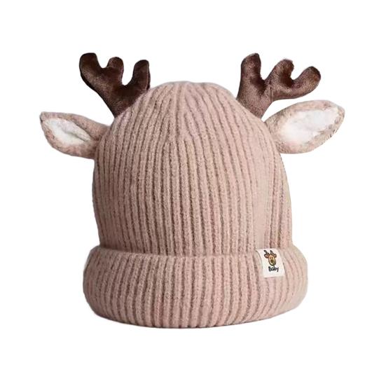 Детская шапка с рогами северного оленя Мягкая теплая вязаная зимняя шапка Идеальная посадка Эластичный дизайн Праздничная рождественская шапочка для малышей