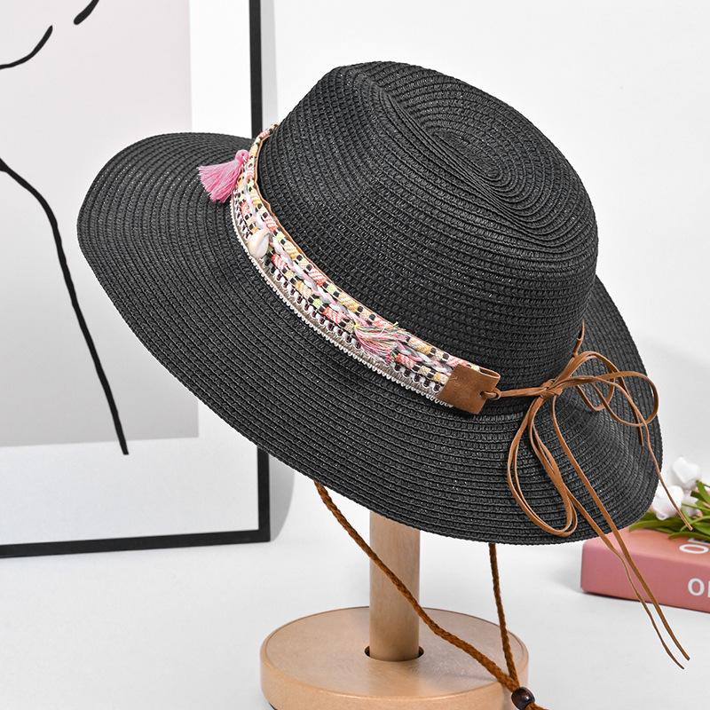 Summer Hat Ladies Beautiful Sun Hat Sunscreen Big Brim Show Face Small Woven Straw Hat Seaside Beach Sun Hat