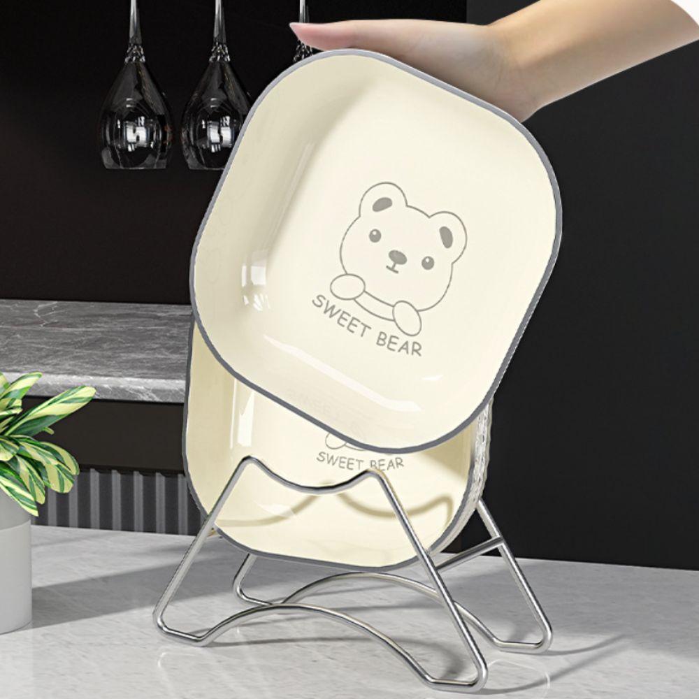 Square Fruit Plate with Storage Rack Snack Dish Food Grade Spitting Bone Saucer Candy