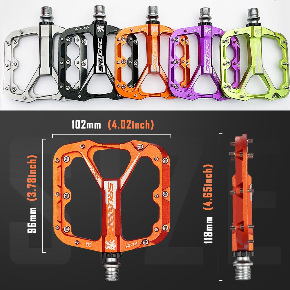 KRSEC 3 Bearing Bicycle Pedals CNC Ultralight BMX MTB Road Bike Pedals Non-slip Aluminum Alloy Bicycle Cycling Parts