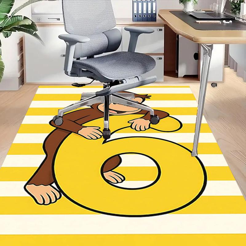 1PC Curious George Anti-slip carpet, suitable for Office, bedroomand playrooms. It can also be used as a sofa footrest cover-R112