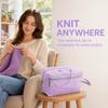 Purple Yarn Storage Bag Multi-Compartment Knitting Bag Organizer  For Crochet Lovers