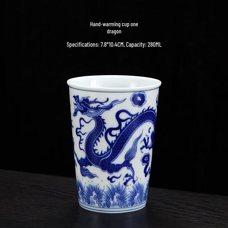 Shangqi Blue and White Porcelain Dragon Phoenix Cup