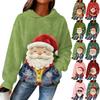 Women's Hooded Long Sleeve Christmas Printed Flannel Top Hooded Sweatshirt