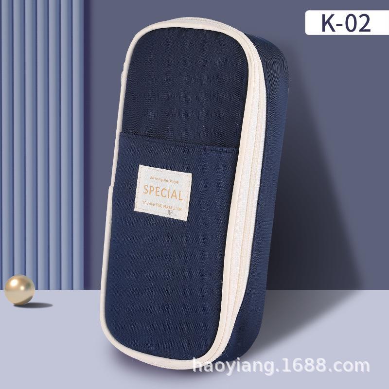 Вместительный холщовый пенал для школьников средних классов с защитой от грязи, двойной застежкой-молнией и тремя слоями, в свежем и простом дизайне в виде макарон.