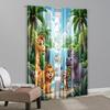 2pcs, Contemporary Curtains Jungle Safari Polyester Woven (without rod) Festive for Living Room, Bedroom, Kitchen, Dining