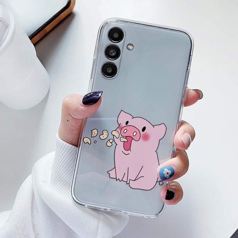 Прозрачный чехол для Samsung Galaxy A24 A17 A16 A56 A55 A54 A06 4G Чехол Мультяшные цветы Мягкий Прозрачный Ударопрочный Funda Лицевая крышка Capa