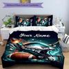 3pcs Fashion Cool Eagle Logo1 Cover Set - Personalized Name, HD Printed Bedding with 1 Cover and 2 Pillowcases - Perfect for Home Decor, Easy Ca