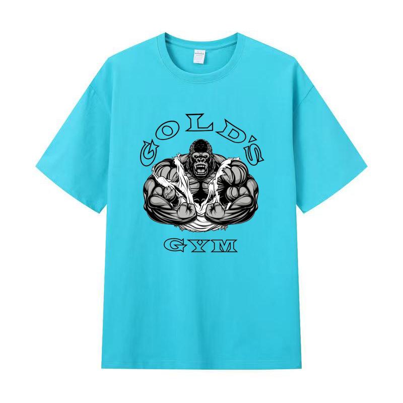 Летняя мужская футболка высокого качества из хлопка с короткими рукавами и принтом, женская футболка, модная спортивная рубашка, повседневный топ для бега