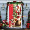 Background Christmas Door Cover Door Hanging Fabric Flag Cute Door Banner  Christmas