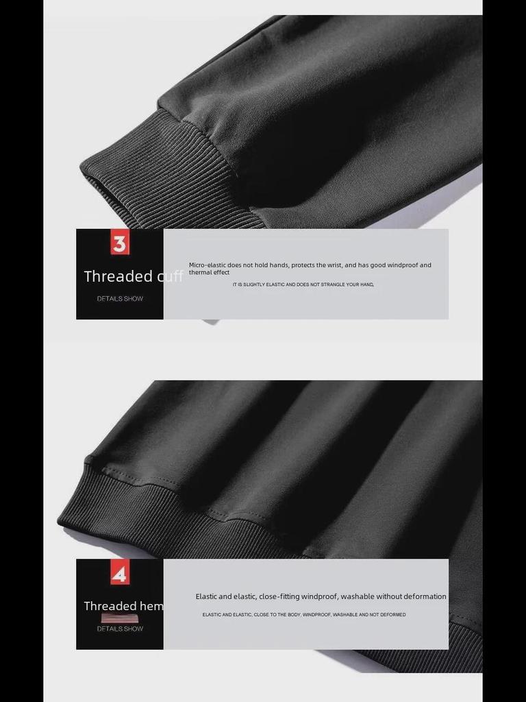 Мужская толстовка с круглым вырезом из утолщенного овчинного бархата - теплая осенне-зимняя внутренняя одежда