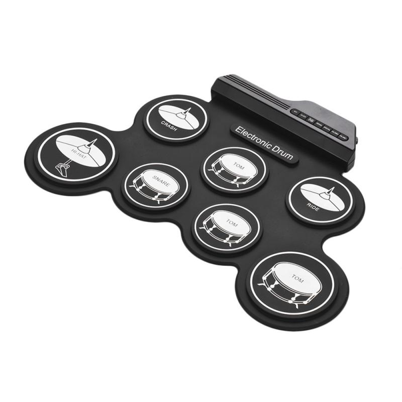 Folding Silicone Hand Roll Usb Electronic Drum Portable Practice Drums Pad Kit With Drumsticks