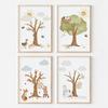 Boho Медведь Лиса Птица Дерево Хижина Гриб Цветок Настенная Живопись Холст Картины Мультфильмы Плакаты И Принты Картины Декор Детской Комнаты