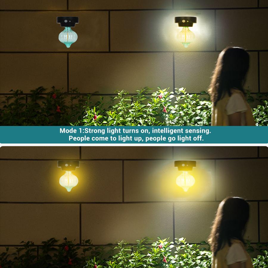 Уличный солнечный светильник для украшения сада IP65 Водонепроницаемый солнечный настенный светильник Освещение для палубы Освещение для забора Освещение для лестницы с ярким теплым светом