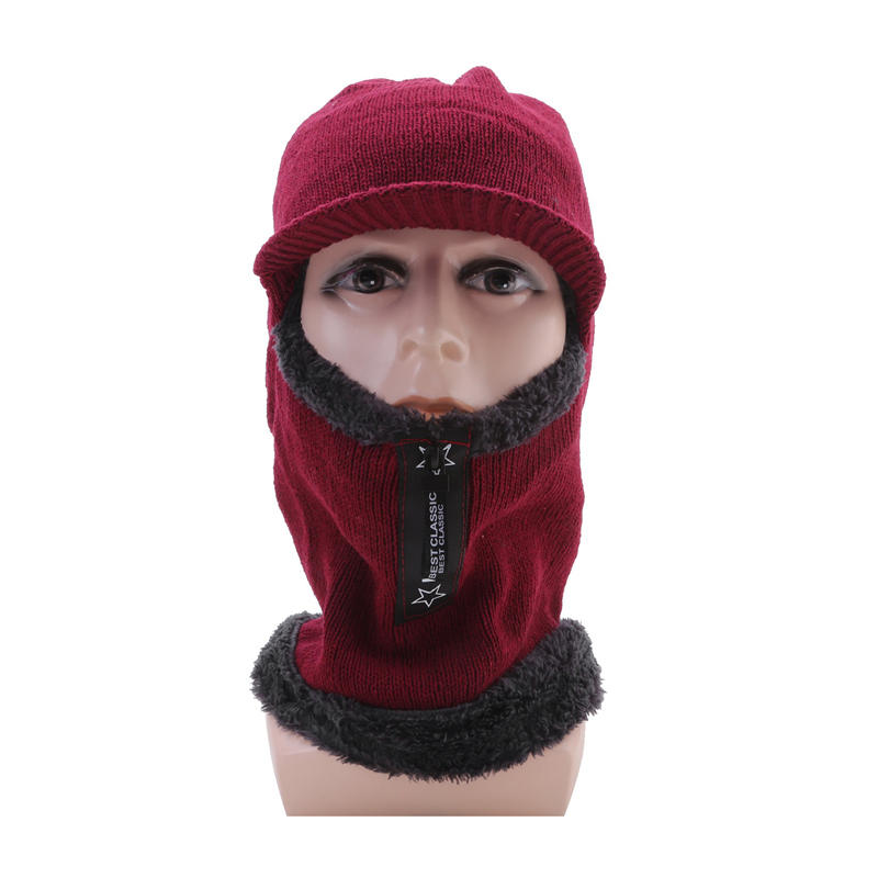 Мужская теплая вязаная защитная шапка для велоспорта, защиты лица, зимняя теплая цельная шапка для защиты от холода