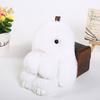 Bunny Shape Charm Keychain Faux Fur Rabbit Keyring Bright Color Car Key Holder Bag Wallet Accessory