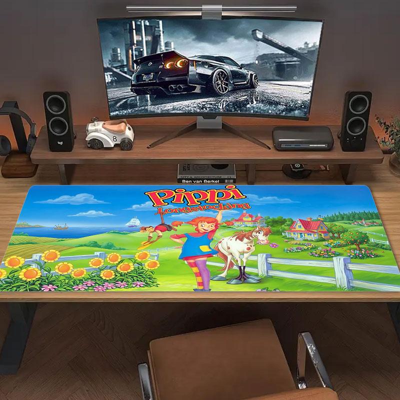 Пеппи Длинныйчулок Большой Размер Коврик для Мыши Большой Игровой Стол Подушка Нескользящий Ноутбук Планшет Большой Коврик для Мыши XXL Коврик Мини ПК Игровой Коврик С заблокированным краем