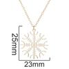 Women's Japanese & Korean-Style Snowflake Pendant Necklace - Stainless Steel Clavicle Chain, Simple Christmas Fashion Accessory.
