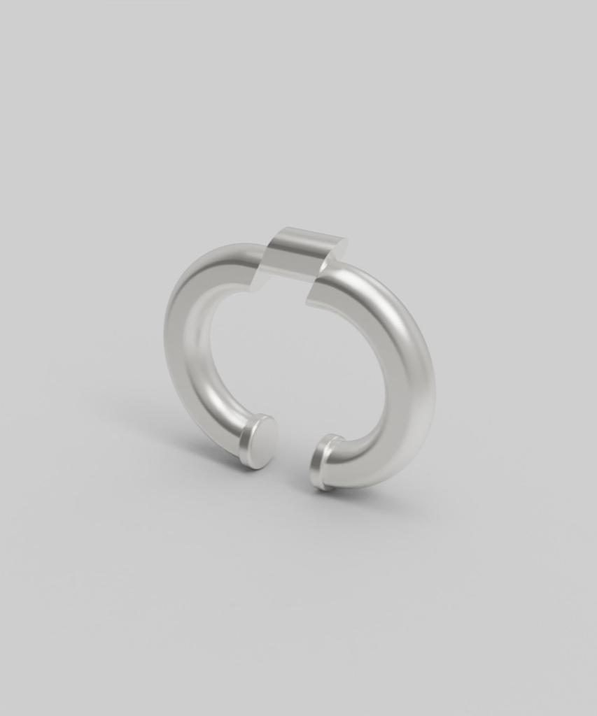 Reneobjet Vel Косой Кафф [Стерлинговое Серебро 925 Пробы] Каффы Серьги