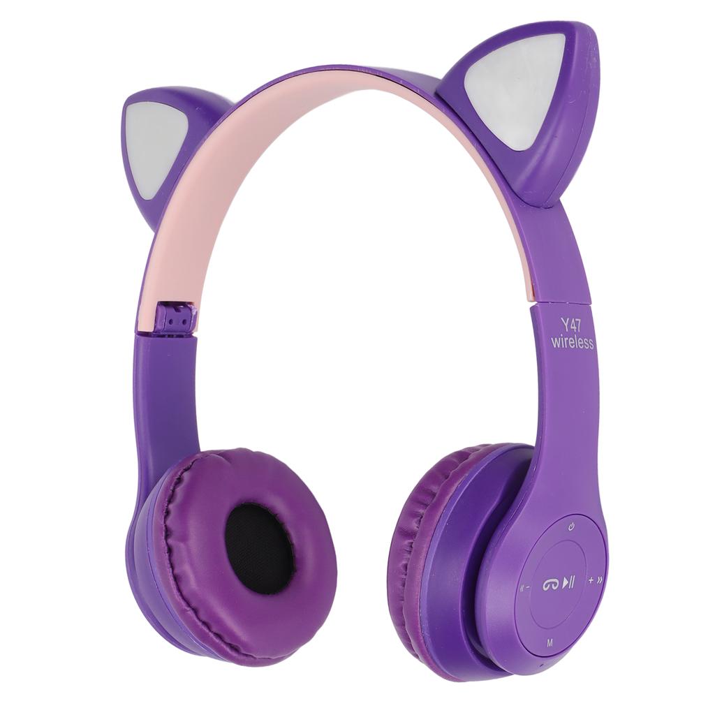 Y47 Cartoon Cat Ear BT Headset Стабильная стерео беспроводная BT-гарнитура для детей и девочек