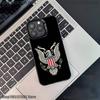 Чехол для телефона с флагом США для iPhone 17,16,15,14,13,12,11,Pro,XS,Max,Plus,Mini,SE4,E Черный Матовый Ударопрочный Чехол