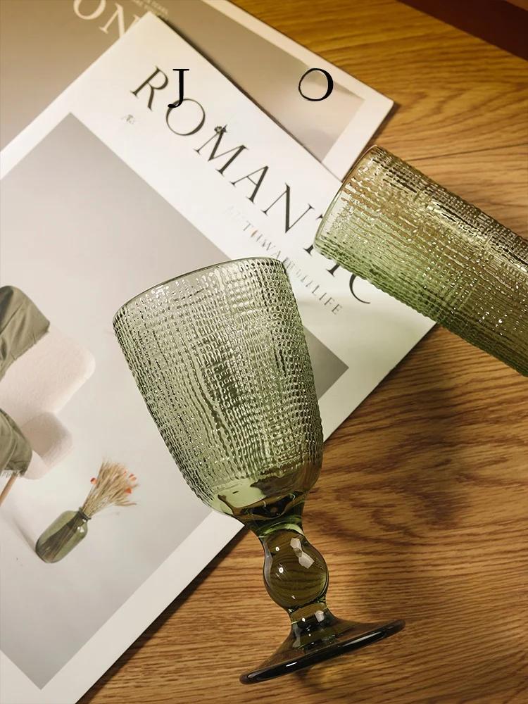 Exquisite Color Transparent Glass Wine Glasses for Home Use Premium Quality Wine Cups Nordic Style Pure Color Beverageware