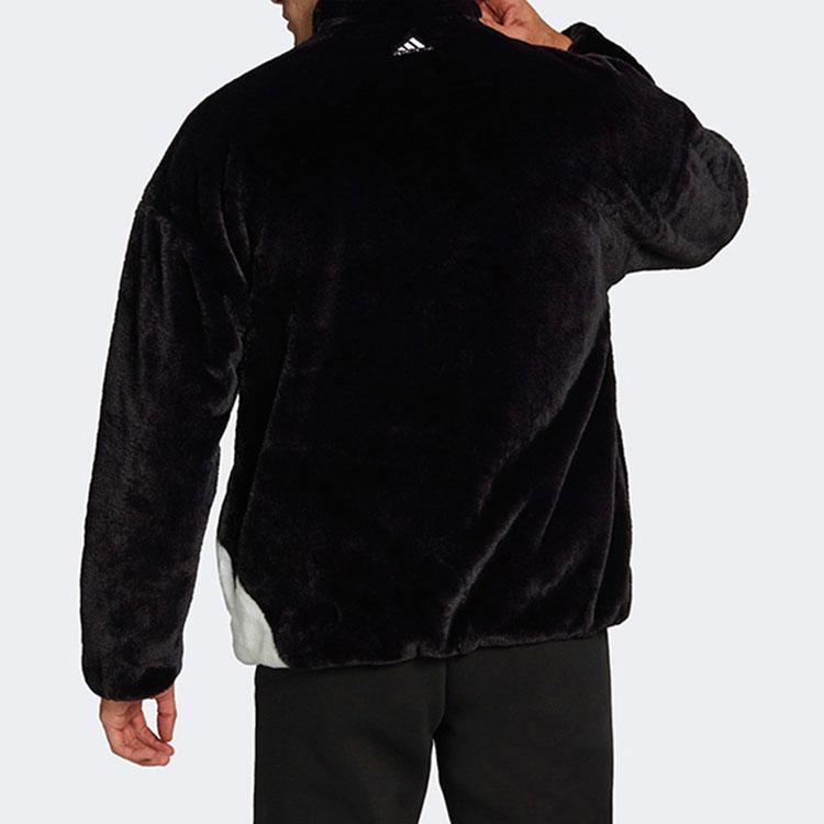 Adidas Velvet Jackets Women's Black Stand Collar Thickened HI1199