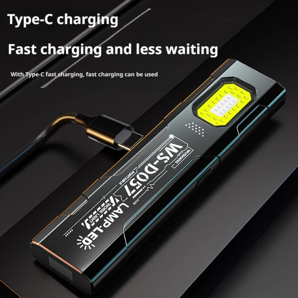 LED Keychain Flashlight Type C Rechargeable 550LM Portable Mini Torch Pocket Lantern Flood Work Light With Magnet For Emergency