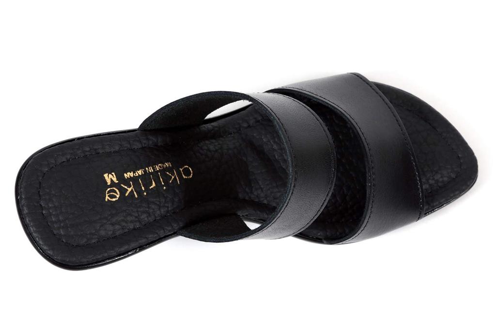 Мюли Сделано из Натуральной Двойной Клиновидной Подошвы Размер M [Akiriko] Сандалии, Япония, Кожа, Офис, Ремешок, Прибл.. 7.5см, Подошва,