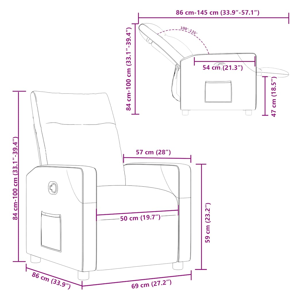 Relax Armchair Brown Fabric