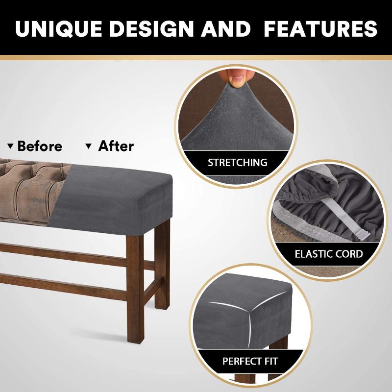 Бархатные мягкие эластичные чехлы для столовой и спандекса, эластичные чехлы на стулья, скамейки, чехол, защита для сиденья для гостиной, кухни, спальни