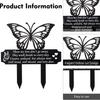 Ground Insert Wear-resistant Anti-rust Not Easily Broken Decorative Metal Butterfly Shape Cemetery Memorial Plaque Yard Supply