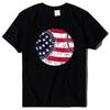 Printed National Flag Pattern On Volleyball Summer Pure Cotton Loose Casual Round Neck Short Sleeved T-Shirts Men’s