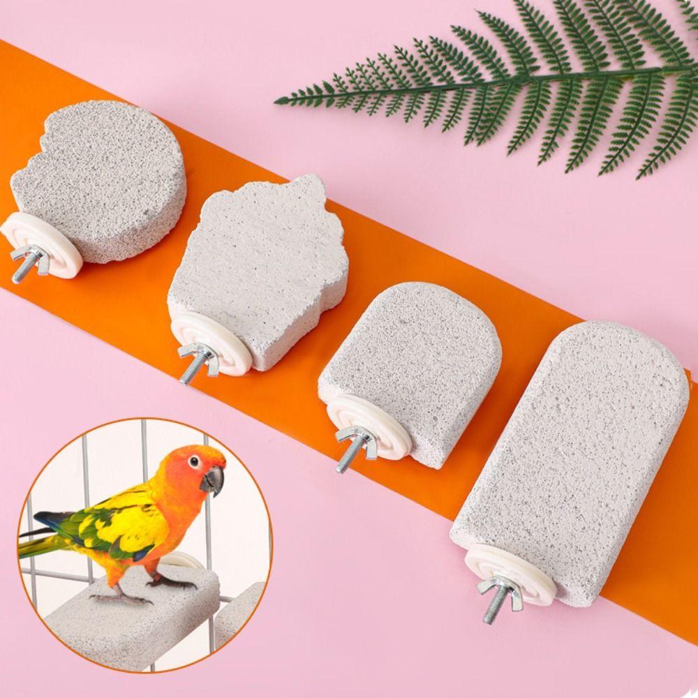 Pumice Bird Perch Stand Claw Grinding Bird Resting Platform Sturdy Parrot Stand Board Lovebirds