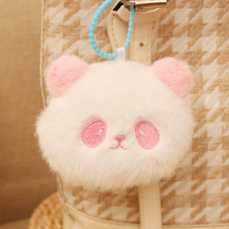 Cute Giant Panda Head Bag Plush Toys Little Panda Coin Wallet Pendant Small Accessories Doll Travel Souvenir