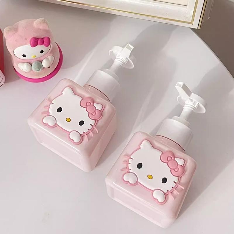 Sanrio Милая пустая бутылка Аниме Hello Kitty Бутылка большой емкости Многоразовая бутылка для лосьона Мыло для рук Бутылка для шампуня Гель для душа