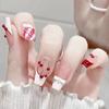 Nail Patch French Bow False Nail Removable Nail Plaid Lychee Wear Nail Diamond Nail Patch