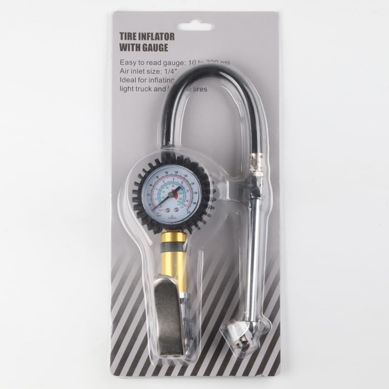 High-Precision Tire Pressure Gauge, Compressor, Plug-in Type (Pont du Monde) (US Standard)