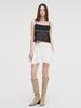 Etmont Strap Shirring Mini Skirt White