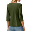 Women's Fashion Casual Three-quarter Sleeve Christmas Print Crewed Neck Top