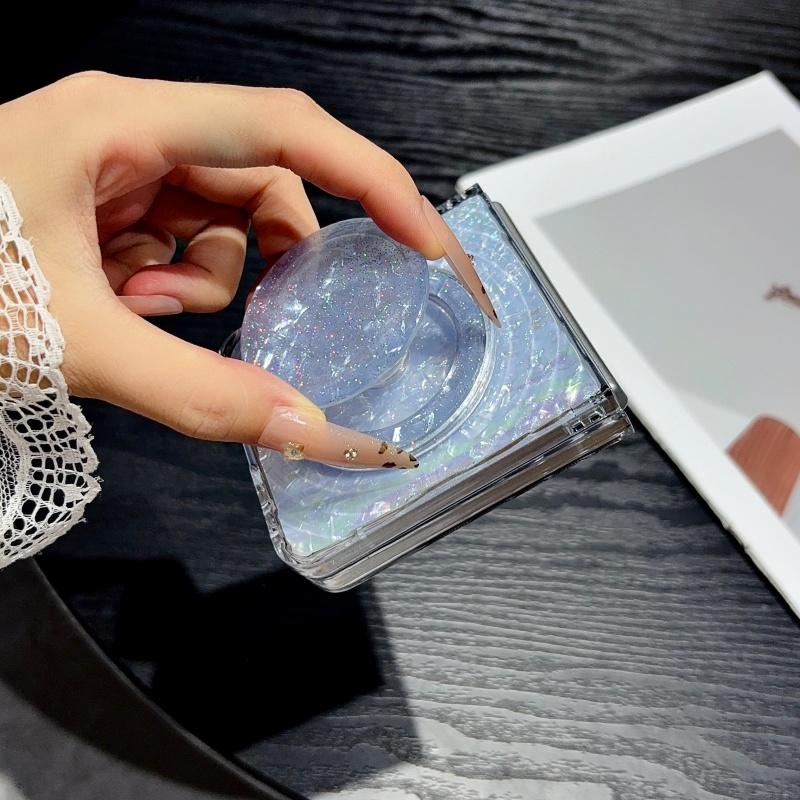 Korean Shell Water Ripple Texture Magnetic Phone Case For Samsung Galaxy Z Flip 8 7 6 5 Flip7 Cover with Magsafe Stand Cute Capa