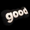 Декоративная подушка с неровными буквами 'GOOD'