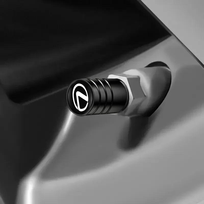 2026 Hot Interior Stickers 4Pcs Car Tire Valve Caps Dust Cover Auto Emblem Accessories For Lexus IS250 IS300 LS460 RC200 RX450 E