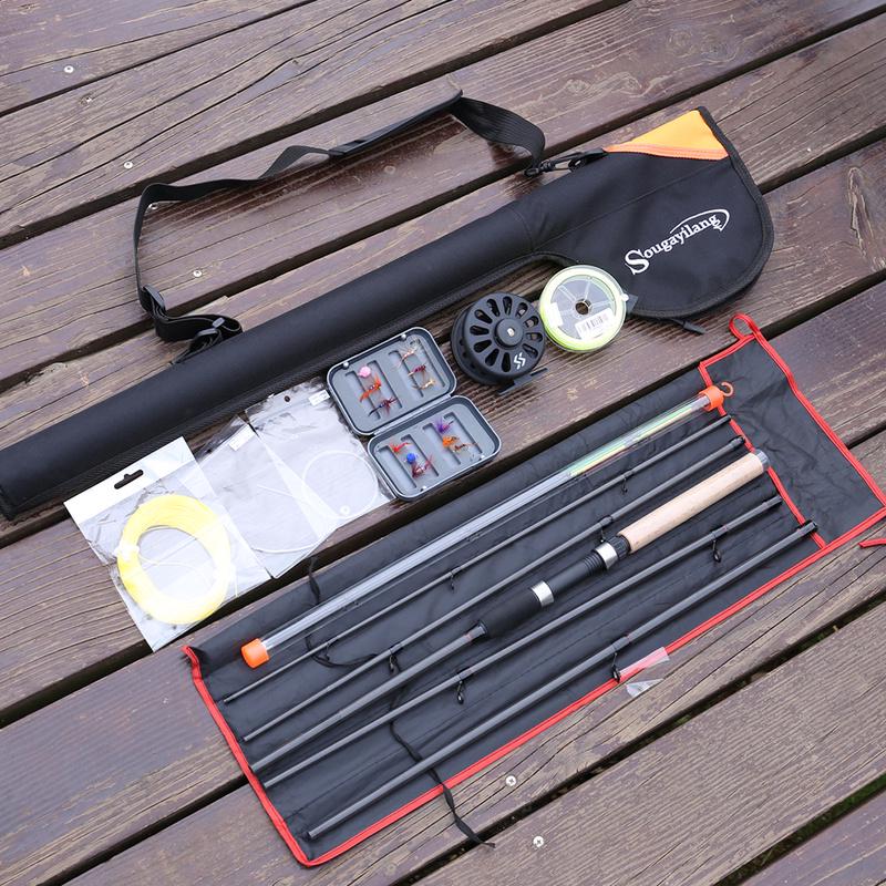 Нахлыстовая удочка и катушка, леска, рыболовная наживка, сумка для удочки нахлыстом, набор фидеров для рыбалки 