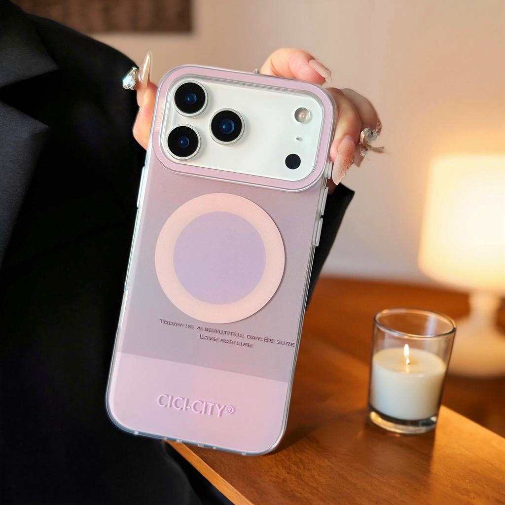 CICI-CITY For iPhone 17 Pro Max Case Compatible with MagSafe Macaron Color IMD PC + TPU Phone Cover