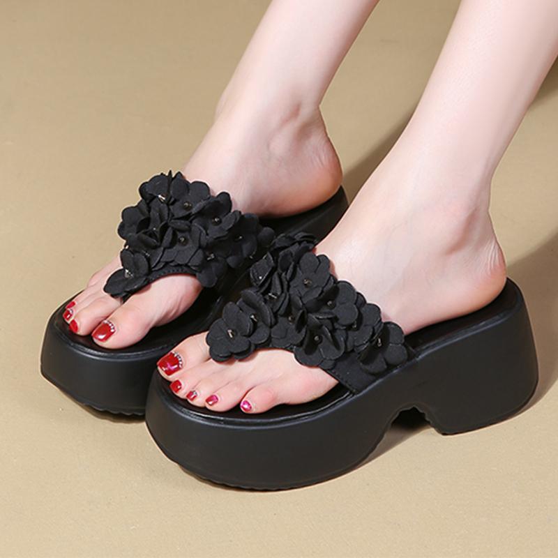 Fashion High Heels Women Slippers Clip Toe Flower Shoes Fashion Woman Heeled Sandals 2025 SummerDress Designer Pumps Mujer Zapatillas